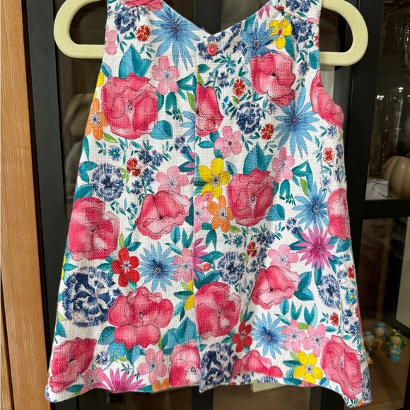Zara kids floral dress toddler girl rainbow colorful sleeveless textured flowers - Picture 2 of 6